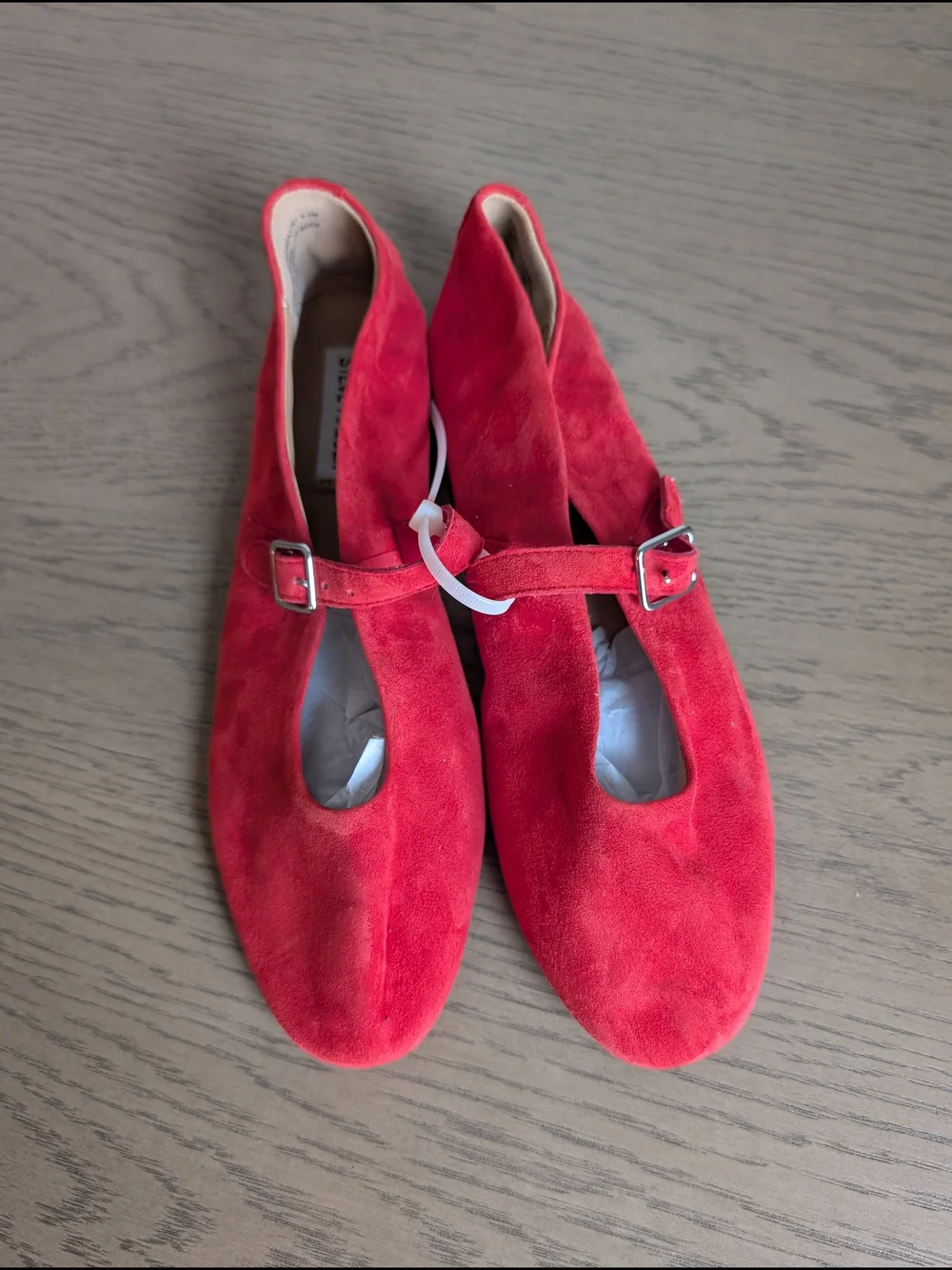 Steve Madden Red Suede Mary Jane Flats